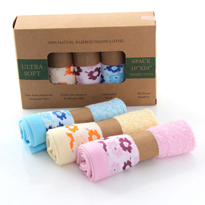 Mustergebundene Bambusfaser Quadrat Taschentücher Geschenkbox Weich und absorbierend Baby Gesichtswaschmittel