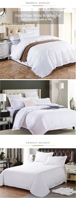 4 Stück 60er Jahre 300tc 100% Baumwolle Weiß Satin Bettwäsche Set für Luxus 5-Sterne-Resort Hotel
