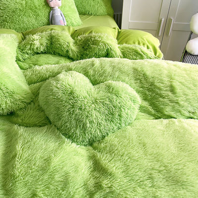 2023 Shaggy Warm Mink Samt Kristall Bettwäsche Massive Decke Abdeckung für 1,5 m 5 Fuß Bett 4 Stück