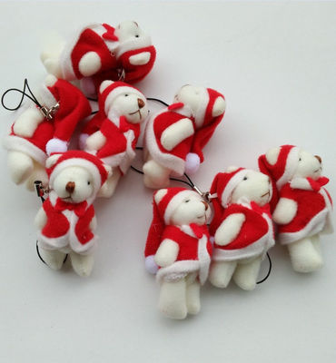 Mini Weihnachtsknöchelbär 6cm Pluss Toy Teddy Bär Puppen Anhänger mit 6*3*2cm Größe