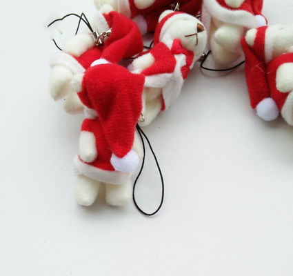 Mini Weihnachtsknöchelbär 6cm Pluss Toy Teddy Bär Puppen Anhänger mit 6*3*2cm Größe