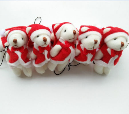 Mini Weihnachtsknöchelbär 6cm Pluss Toy Teddy Bär Puppen Anhänger mit 6*3*2cm Größe
