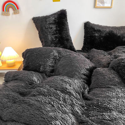 Warme Mink-Velvet-Kristall-Bettwäsche Massivdecken-Abdeckung für den Winter schwarz