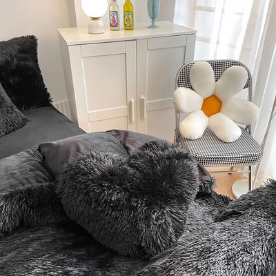Warme Mink-Velvet-Kristall-Bettwäsche Massivdecken-Abdeckung für den Winter schwarz