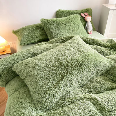 RTS Moss Grüne Farbe Luxus schäbig warme Mink Samt Kristall Bettwäsche Set für den Winter