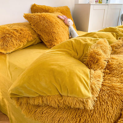 Ins Moss Grün Luxus schäbig warme Mink Samt Kristall Bettwäsche Set für Winter Bettwäsche