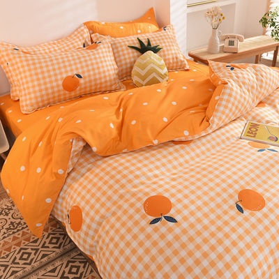 Reaktiver Druck 4 Stück Polyester Bettwäsche Set mit 2 Kissenbezug Reißverschluss Direktlieferung