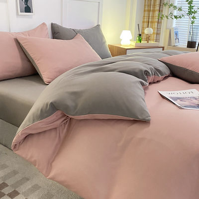 Reaktiver Druck 4 Stück Polyester Bettwäsche Set mit 2 Kissenbezug Reißverschluss Direktlieferung