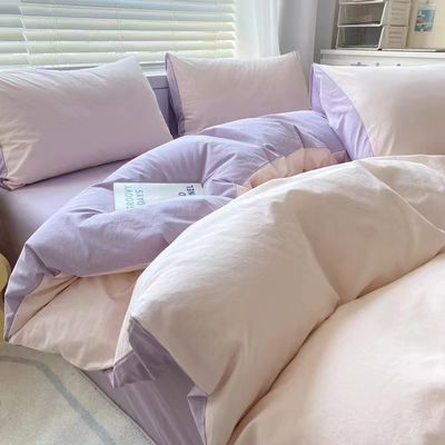 Reaktiver Druck 4 Stück Polyester Bettwäsche Set mit 2 Kissenbezug Reißverschluss Direktlieferung