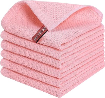 Reine Baumwolle Honighalm Küche Quadrat Handtuch-Set mit Haken Direkt Feste Farbe