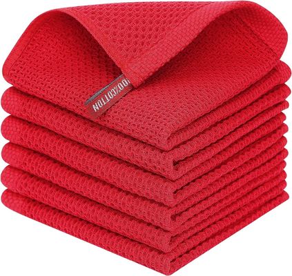 Reine Baumwolle Honighalm Küche Quadrat Handtuch-Set mit Haken Direkt Feste Farbe