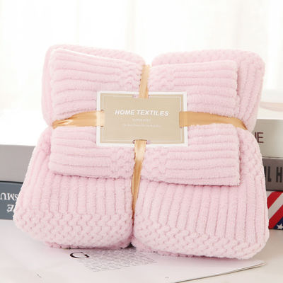 Verdicktes Badetuch aus Mikrofiberkorallenfleece Set 2 in 1 für Quadrat 250GSM Gesichtshandtuch
