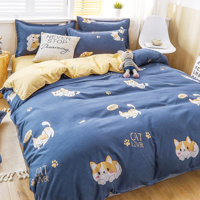 Lieferung 100% Polyester Stoff Luxus Decke Cover Bettwäsche Set mit 2Pcs Kissenkoffer