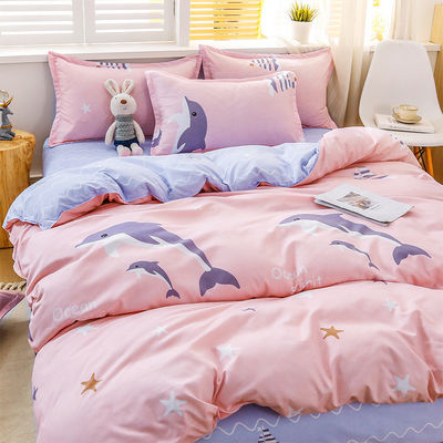 Lieferung 100% Polyester Stoff Luxus Decke Cover Bettwäsche Set mit 2Pcs Kissenkoffer