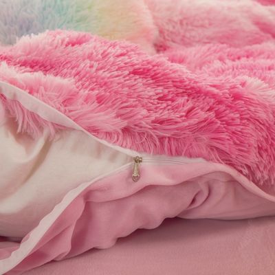 Stoffdichte 173 * 118 Farbiges Vierteils-Mink-Kristallmilch-Kaninchen-Velvet-Bettzeug-Set