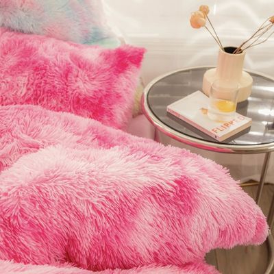Stoffdichte 173 * 118 Farbiges Vierteils-Mink-Kristallmilch-Kaninchen-Velvet-Bettzeug-Set