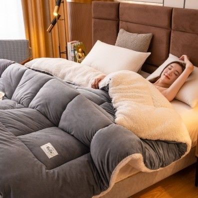 Zuhause 2023 Dicke helle rosa feste weiche Bettwäsche für den Winter