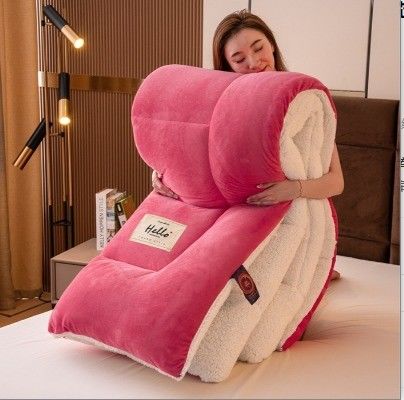Zuhause 2023 Dicke helle rosa feste weiche Bettwäsche für den Winter