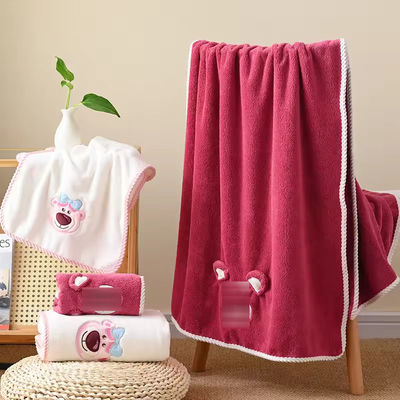 Polyester/Baumwolle 2PCS Verdicktes Badetücher-Set für den Strand Set Handtuch Hochzeitsgeschenke