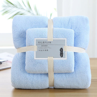 Korallenfleece Kühlturkisches Handtuch-Set 5 Sterne Farbenfrohe Zero Twist Geschenksatz Badetuch