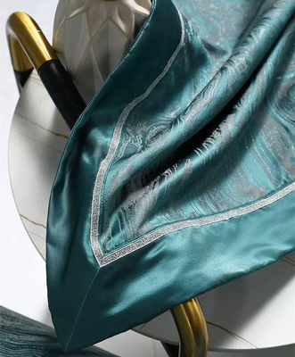 Rotationsbildschirmdruck Luxus 19mm Seiden-Baumwolle Jacquard 4Pcs Quilt Cover Bettwäsche Set