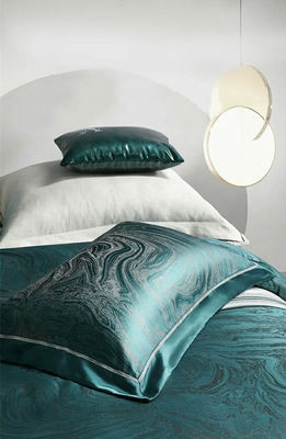 Rotationsbildschirmdruck Luxus 19mm Seiden-Baumwolle Jacquard 4Pcs Quilt Cover Bettwäsche Set
