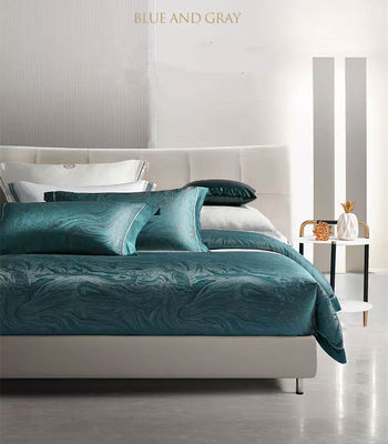 Rotationsbildschirmdruck Luxus 19mm Seiden-Baumwolle Jacquard 4Pcs Quilt Cover Bettwäsche Set