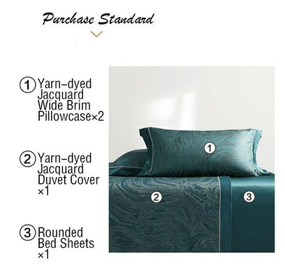 Rotationsbildschirmdruck Luxus 19mm Seiden-Baumwolle Jacquard 4Pcs Quilt Cover Bettwäsche Set