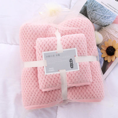Weiches und absorbierendes Mikrofiberkorallenfleece-Kation-Badetuch-Set für alle Altersgruppen