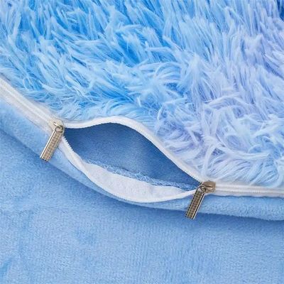 Blaue Krawatte Farbstoff Gradient schäbig warme Mink Samt Bettdecken Set für den Winter 500TC Geschenke