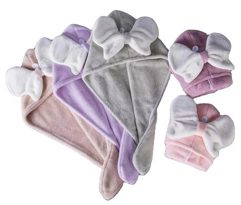 Superfeine Faser Cute Bogen Trockene Haarkappe für alle Altersgruppen Schnelle Absorption Damen Haartücher
