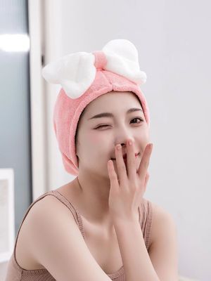 Superfeine Faser Cute Bogen Trockene Haarkappe für alle Altersgruppen Schnelle Absorption Damen Haartücher