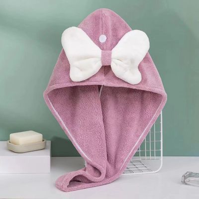 Superfeine Faser Cute Bogen Trockene Haarkappe für alle Altersgruppen Schnelle Absorption Damen Haartücher