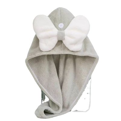 Superfeine Faser Cute Bogen Trockene Haarkappe für alle Altersgruppen Schnelle Absorption Damen Haartücher