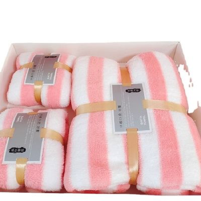 Verdickte Warp Strick Pluss Kationische Set 3 in 1 Handtuch für Designer Badezimmer wie gezeigt