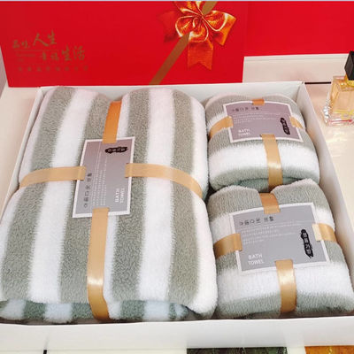 Verdickte Warp Strick Pluss Kationische Set 3 in 1 Handtuch für Designer Badezimmer wie gezeigt