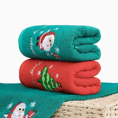 Weihnachtsgeschenk-Box 100% Baumwollhandtuch-Set mit gestricktem Design und kundenspezifischer Stickerei