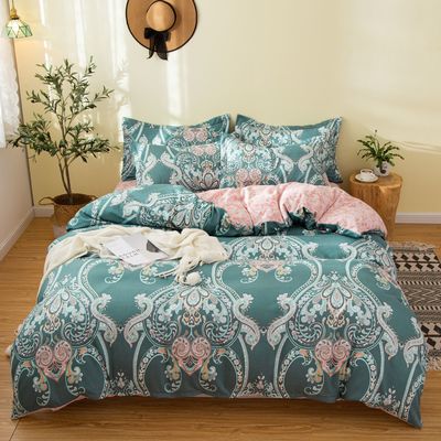 Reaktiver Druck Luxus 4pcs Bettwäsche Set für individuell Single Double Queen King Größe