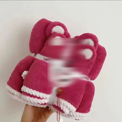 Super starke Wasserabsorption Heim Baby Badetuch Set Korallen Samt Set mit Cartoon-Muster