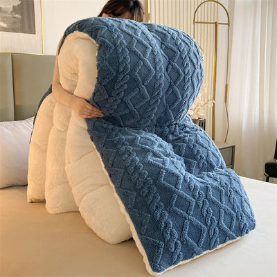Reinfarbenes, superweiches Jacquard, Plaid, dickes Winterfleece, Samtdecke für ein Kingsize-Bett