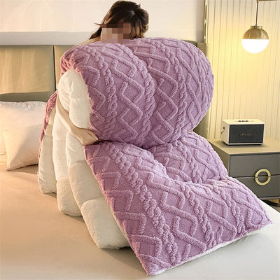 Reinfarbenes, superweiches Jacquard, Plaid, dickes Winterfleece, Samtdecke für ein Kingsize-Bett
