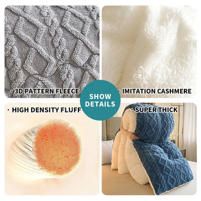 Reinfarbenes, superweiches Jacquard, Plaid, dickes Winterfleece, Samtdecke für ein Kingsize-Bett