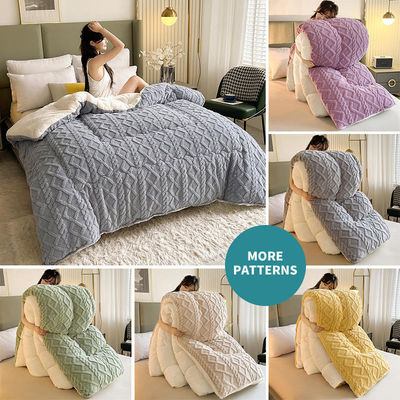 Reinfarbenes, superweiches Jacquard, Plaid, dickes Winterfleece, Samtdecke für ein Kingsize-Bett