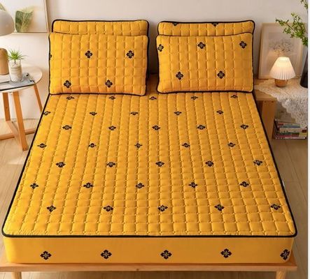 Zuhause Quilted Fittings Custom Printed Brushed Matratzschützer für Bettschutz Pad