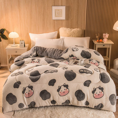 Customized Logo Bettdecke Quilt Samt Stickerei Warm Dicke Quilt Winter Quilt Plush Ready