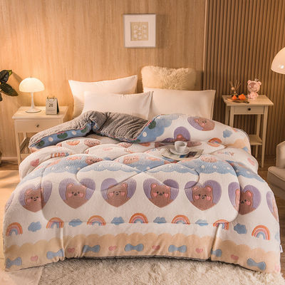Customized Logo Bettdecke Quilt Samt Stickerei Warm Dicke Quilt Winter Quilt Plush Ready