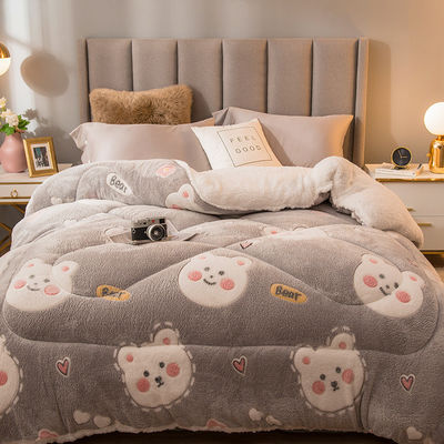 Customized Logo Bettdecke Quilt Samt Stickerei Warm Dicke Quilt Winter Quilt Plush Ready