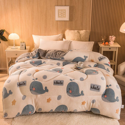 Customized Logo Bettdecke Quilt Samt Stickerei Warm Dicke Quilt Winter Quilt Plush Ready