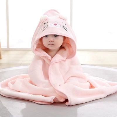 Zeichentrickfilm Tier Kinder Weiches Mikrofaser Korallenfleece Kapuze Badetuch für Jungen und Mädchen