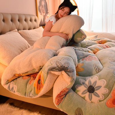 Moderner Stil Super weich warm gemütlich Polyester Quilt Stoff King Size Fitted Bettwäsche Set